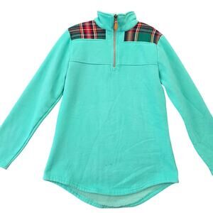 Wild About Me Green Pullover Jacket Fleece Long Sleeves Zip Henley Womens Size S